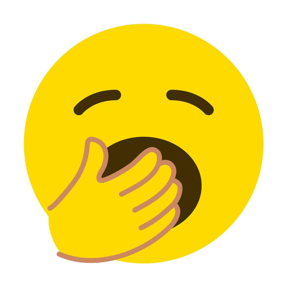 cara emocional emoji bostezando debido a sueño vector