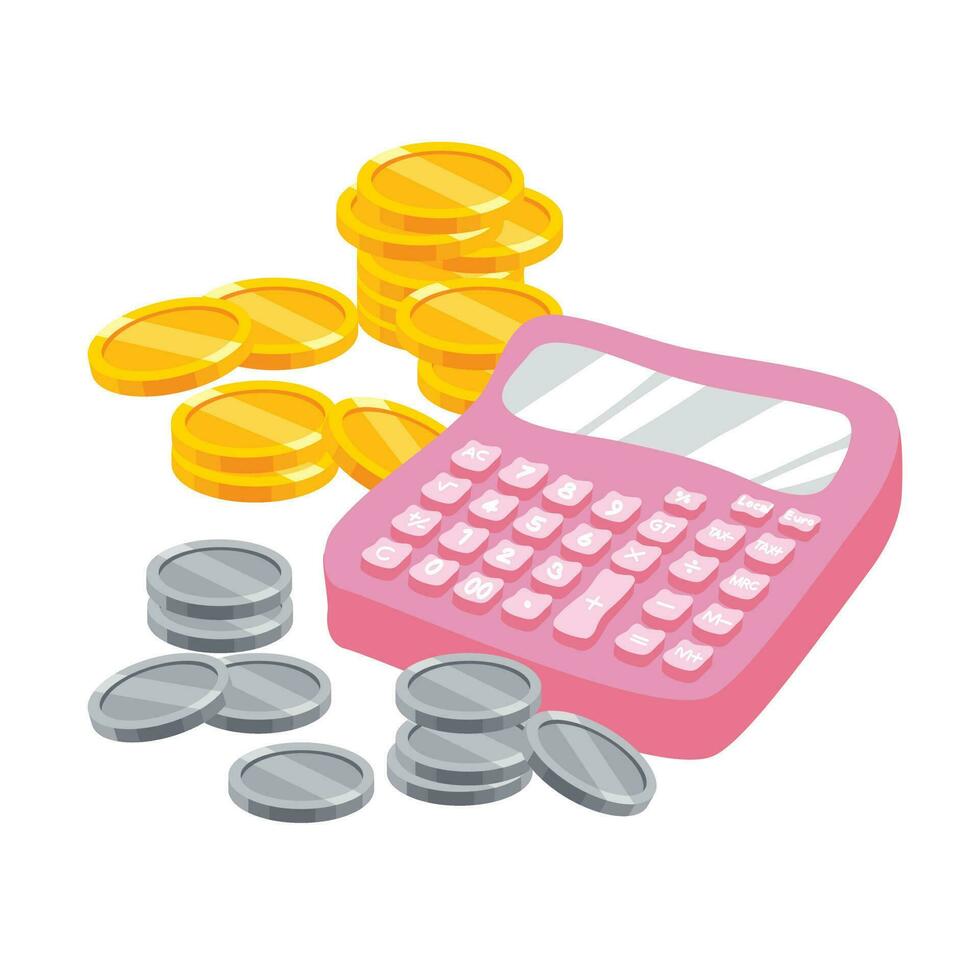calculadora de monedas dinero vectorial adecuada para trabajos de negocios, finanzas o impuestos. 6828394 Vector en Vecteezy