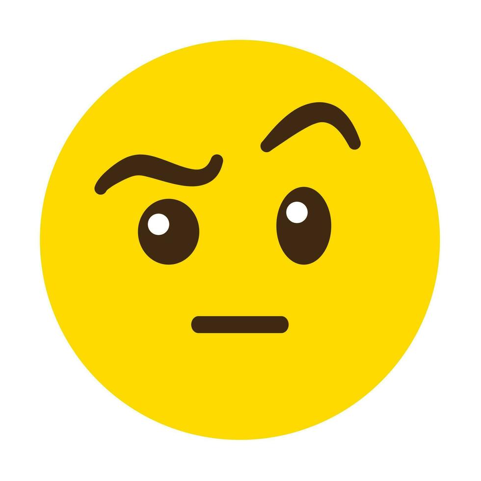 Face emojis express doubts or thoughts. vector