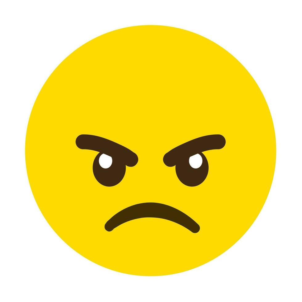 un emoji de cara enojado o insatisfecho. vector