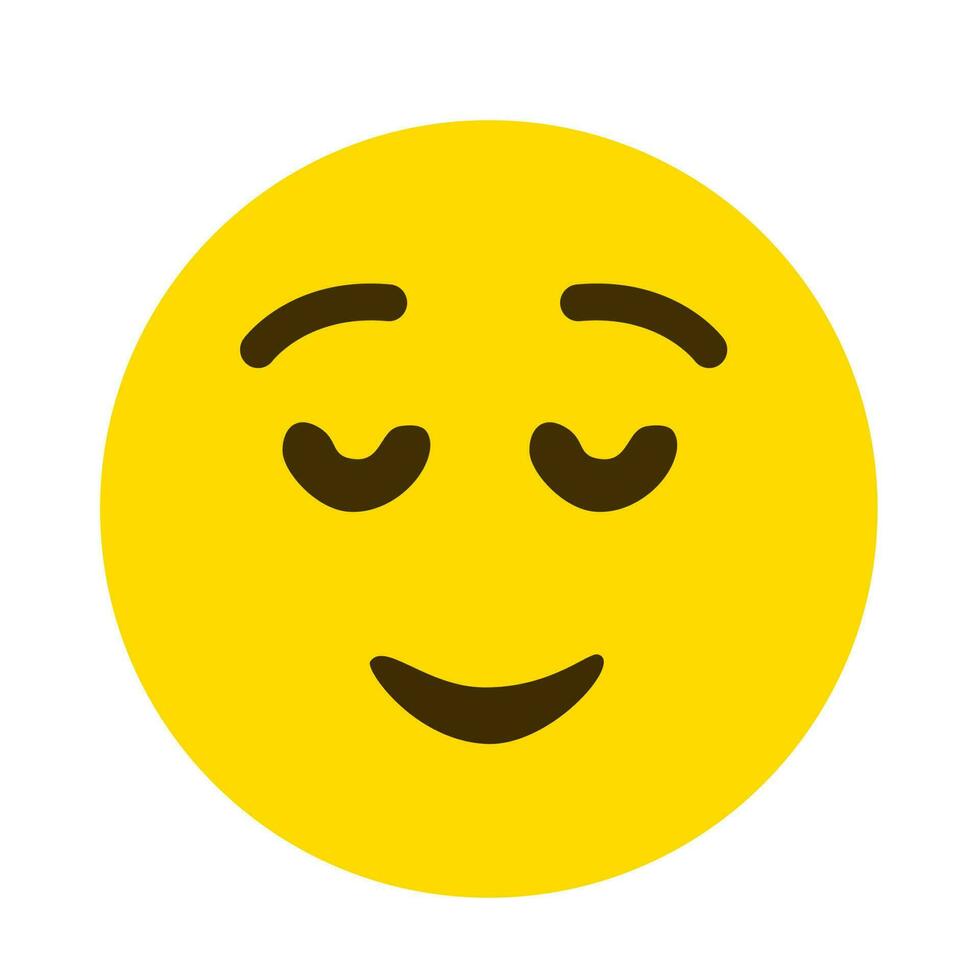 Face emoji expressing a happy mood. vector