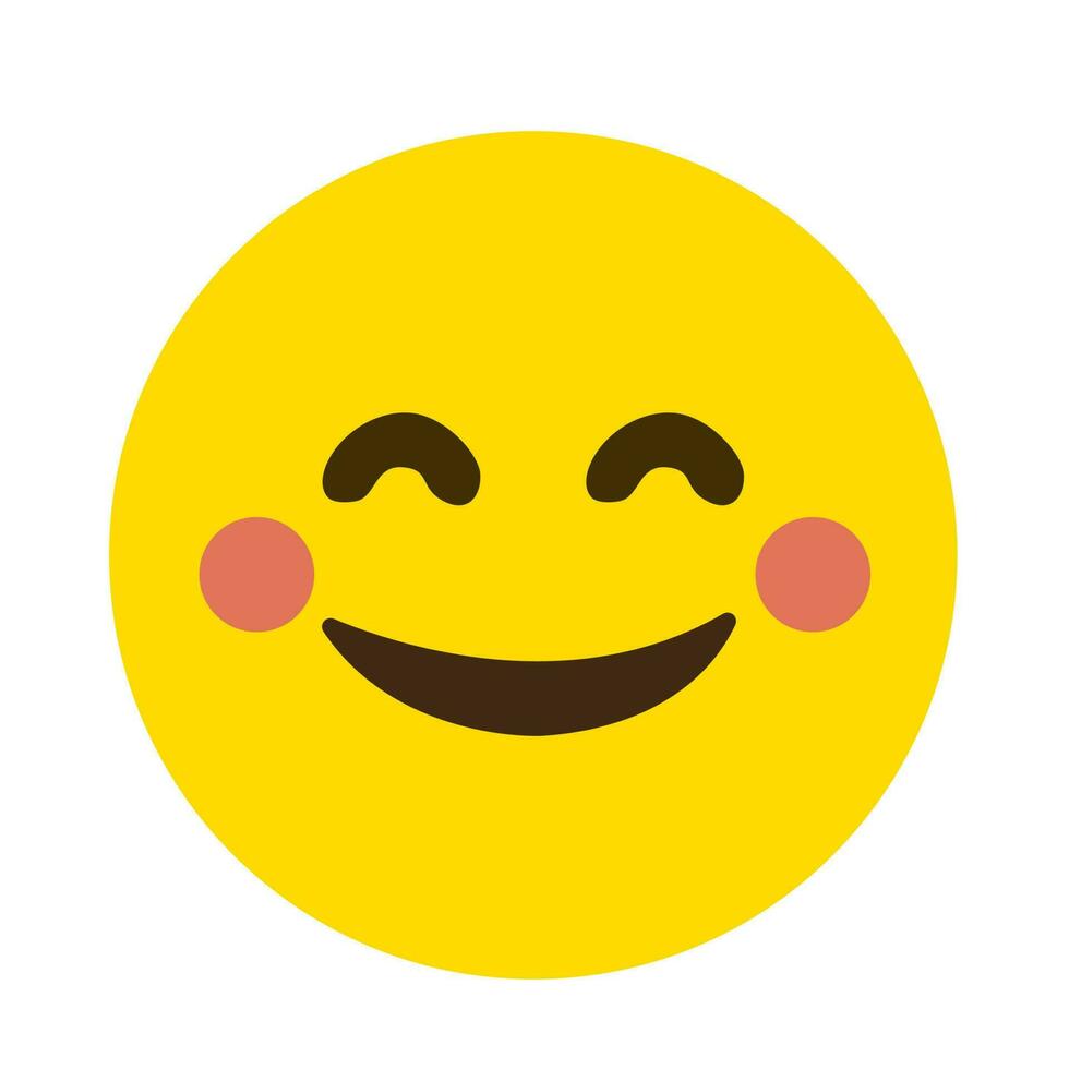 expresión de vector de emoji de cara sonriente brillante