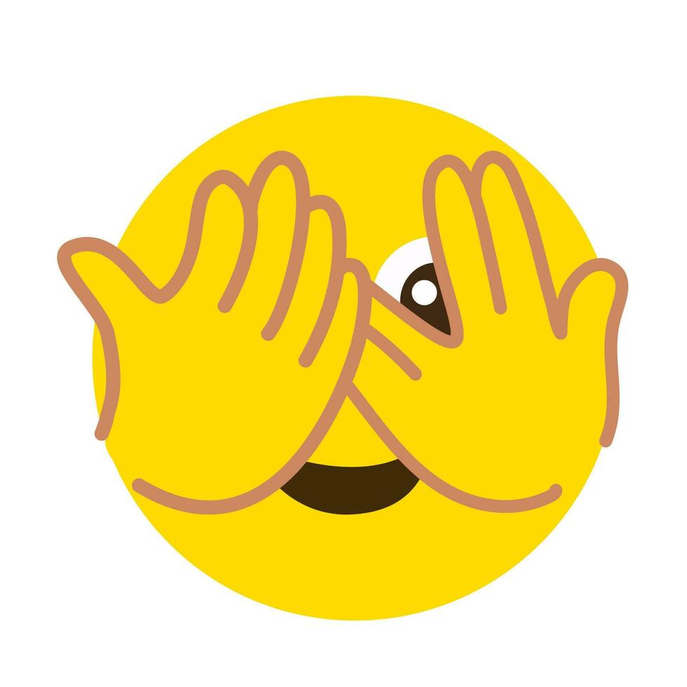 Emotional face vector emoji peeping