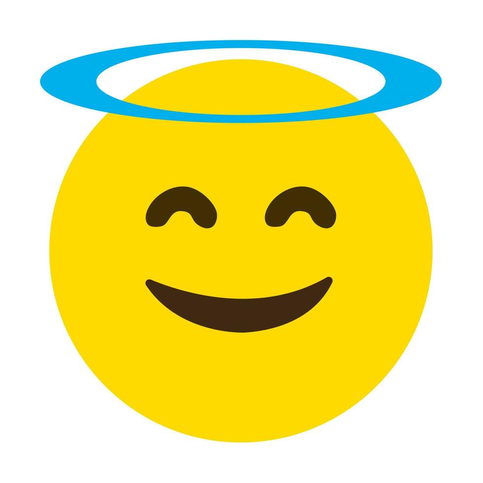 Blessed smiley face emoji vector expression