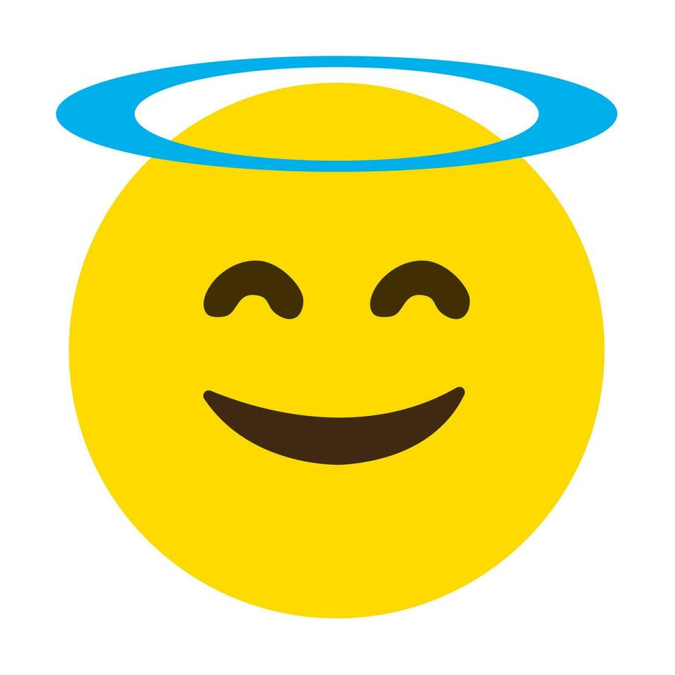 Blessed smiley face emoji vector expression