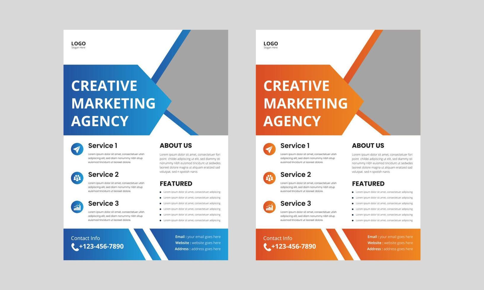 plantilla de volante de negocios creativos. diseño de folleto de agencia de marketing corporativo. portada, tamaño a4, póster, diseño de volante de negocios vector