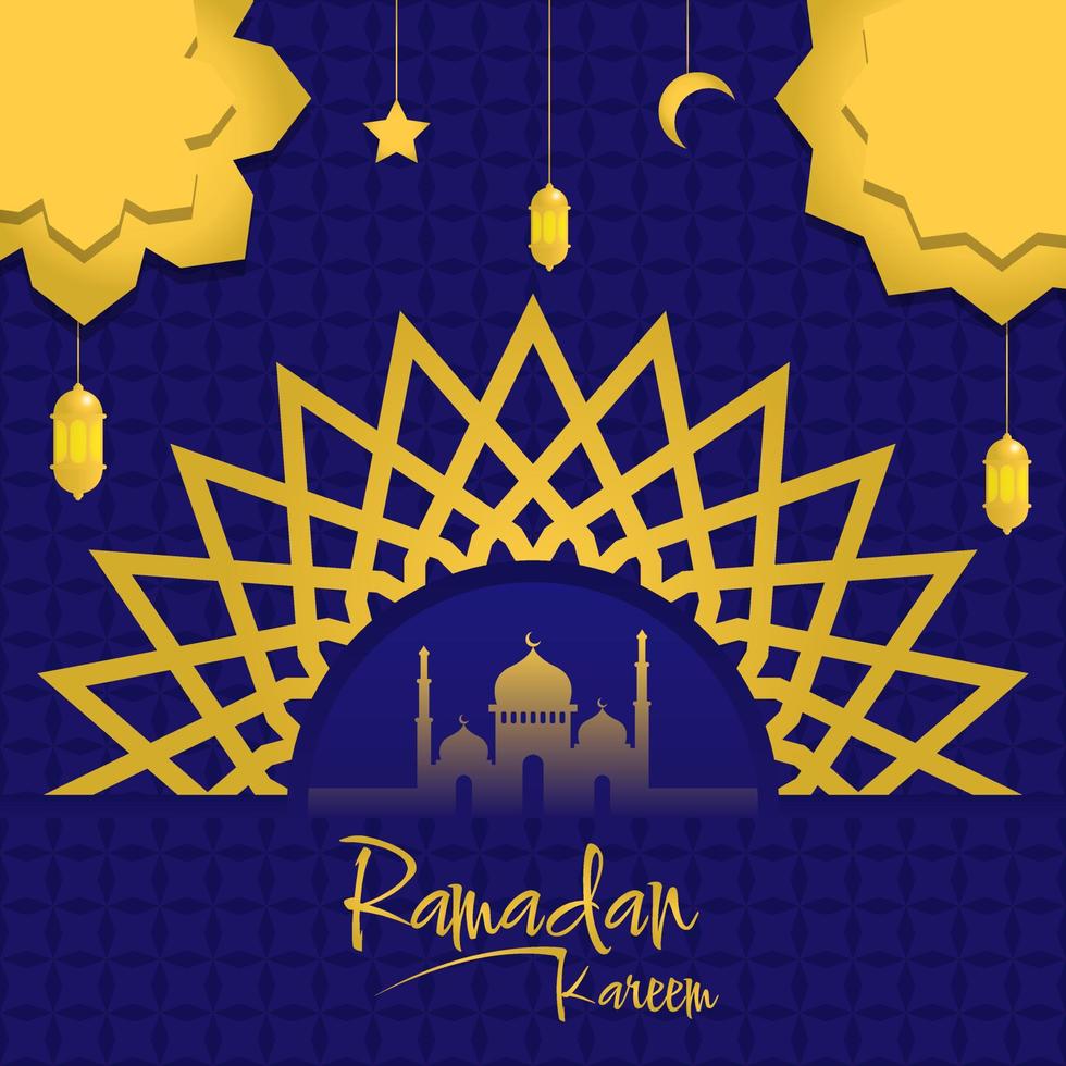 Greeting cards for Ramadan Kareem and Eid Mubarak. Suitable for Ramadan events vector