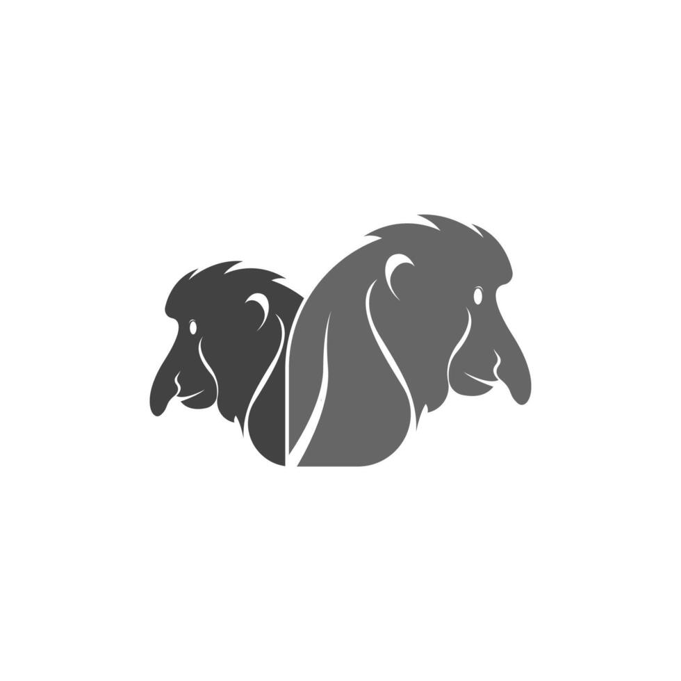 Monkey logo icon illustration vector flat design