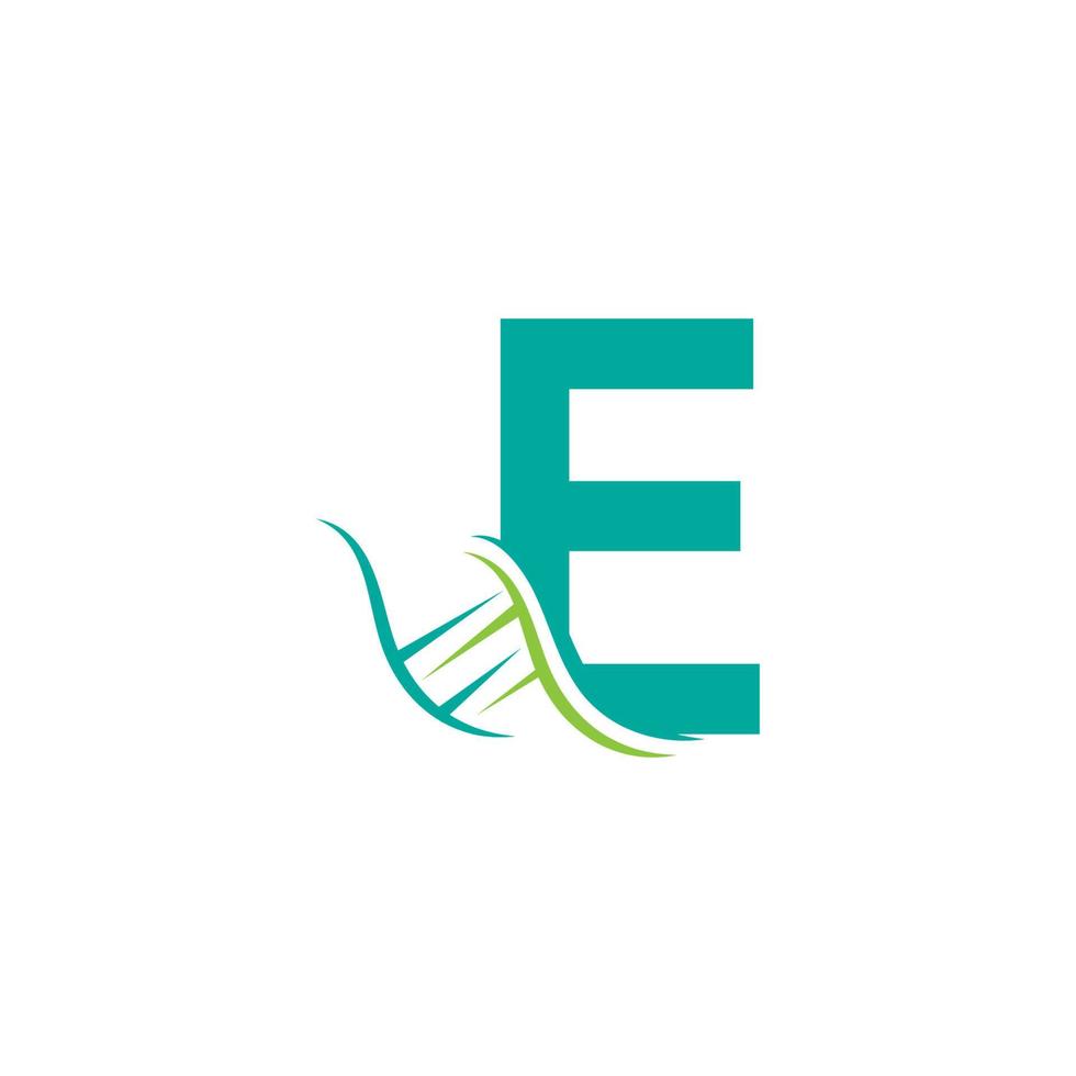 DNA icon logo with letter E template design vector