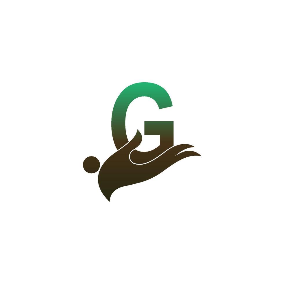 icono de logotipo de letra g con plantilla de símbolo de diseño de mano de personas vector
