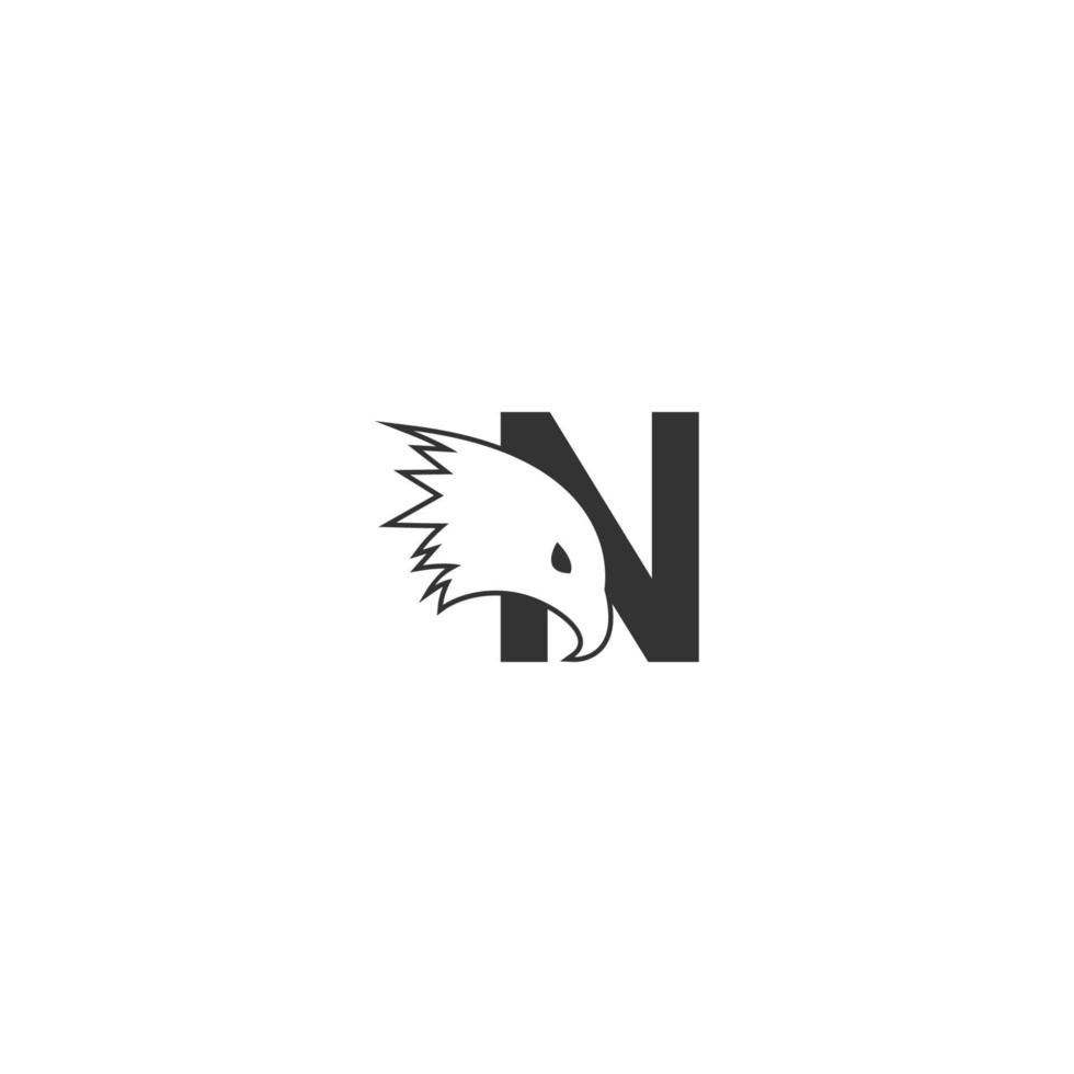 icono del logotipo de la letra n con plantilla de símbolo de diseño de cabeza de halcón vector