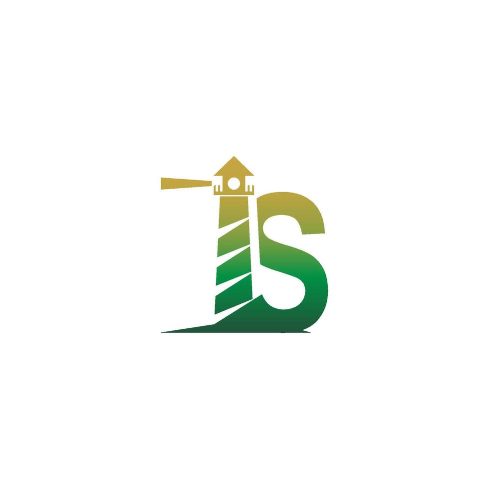 Letter S with lighthouse icon logo design template vector