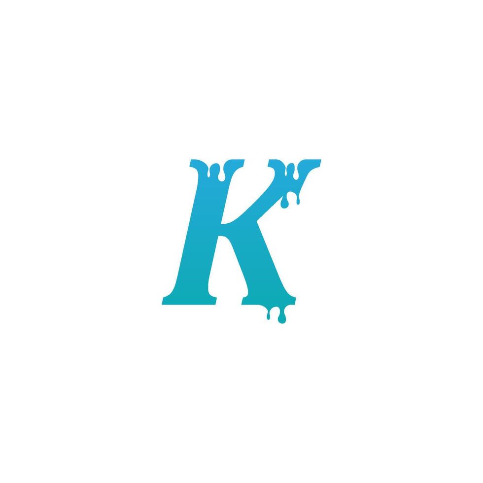 Melting Letter K icon logo design template vector