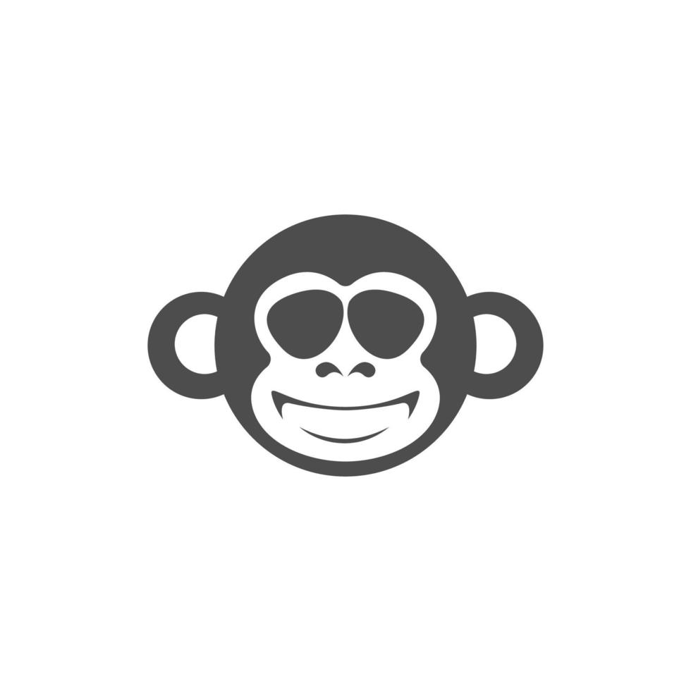 diseño plano del vector del ejemplo del icono del logotipo del mono