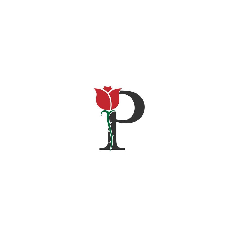 Letter P logo icon with rose design vector 6829346 Vector Art at ...