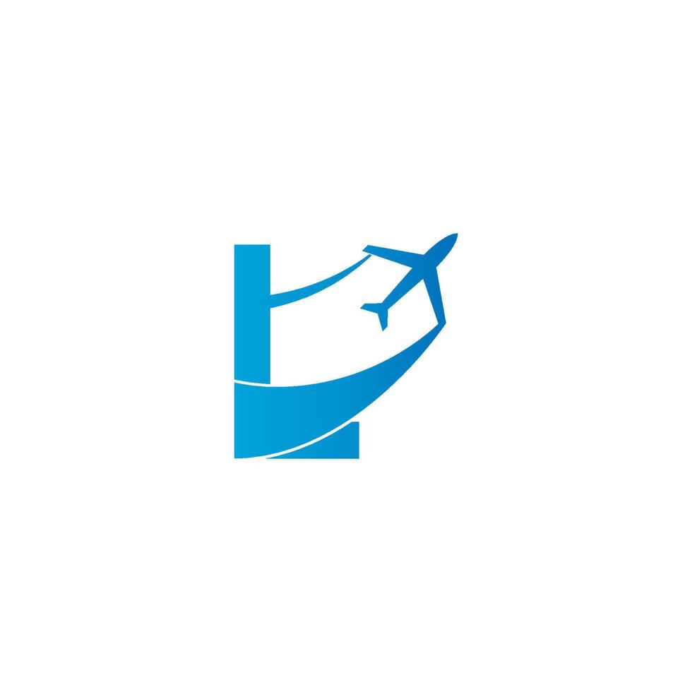 Letter L with plane logo icon design vector illustration