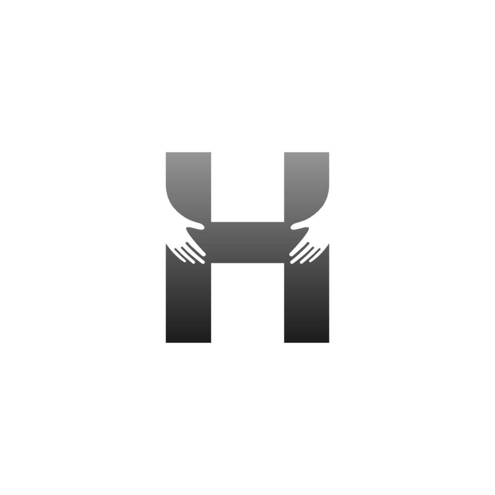 Letter H logo icon with hand design symbol template vector