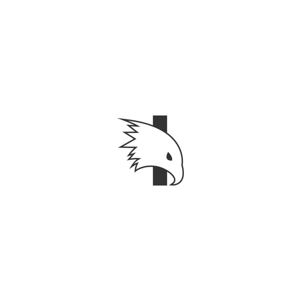 Letter I logo icon with falcon head design symbol template vector