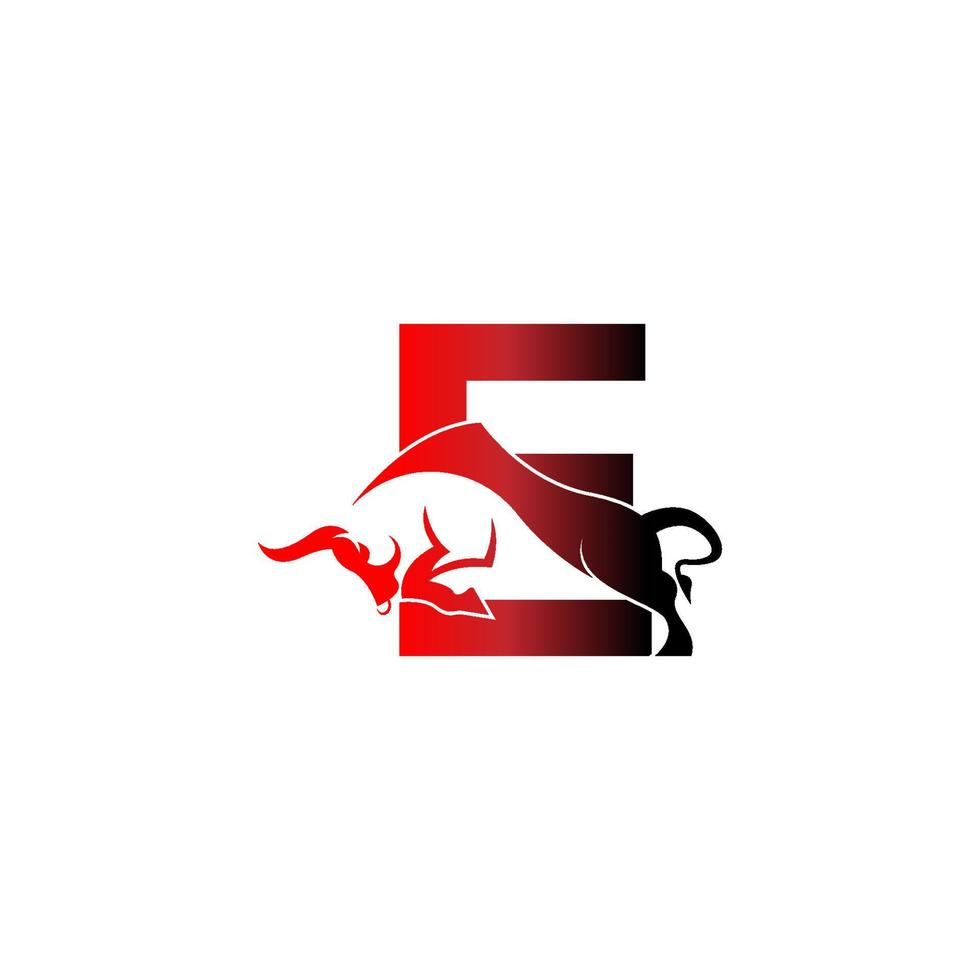 icono de logotipo de letra mixta con plantilla de símbolo de diseño de toro vector