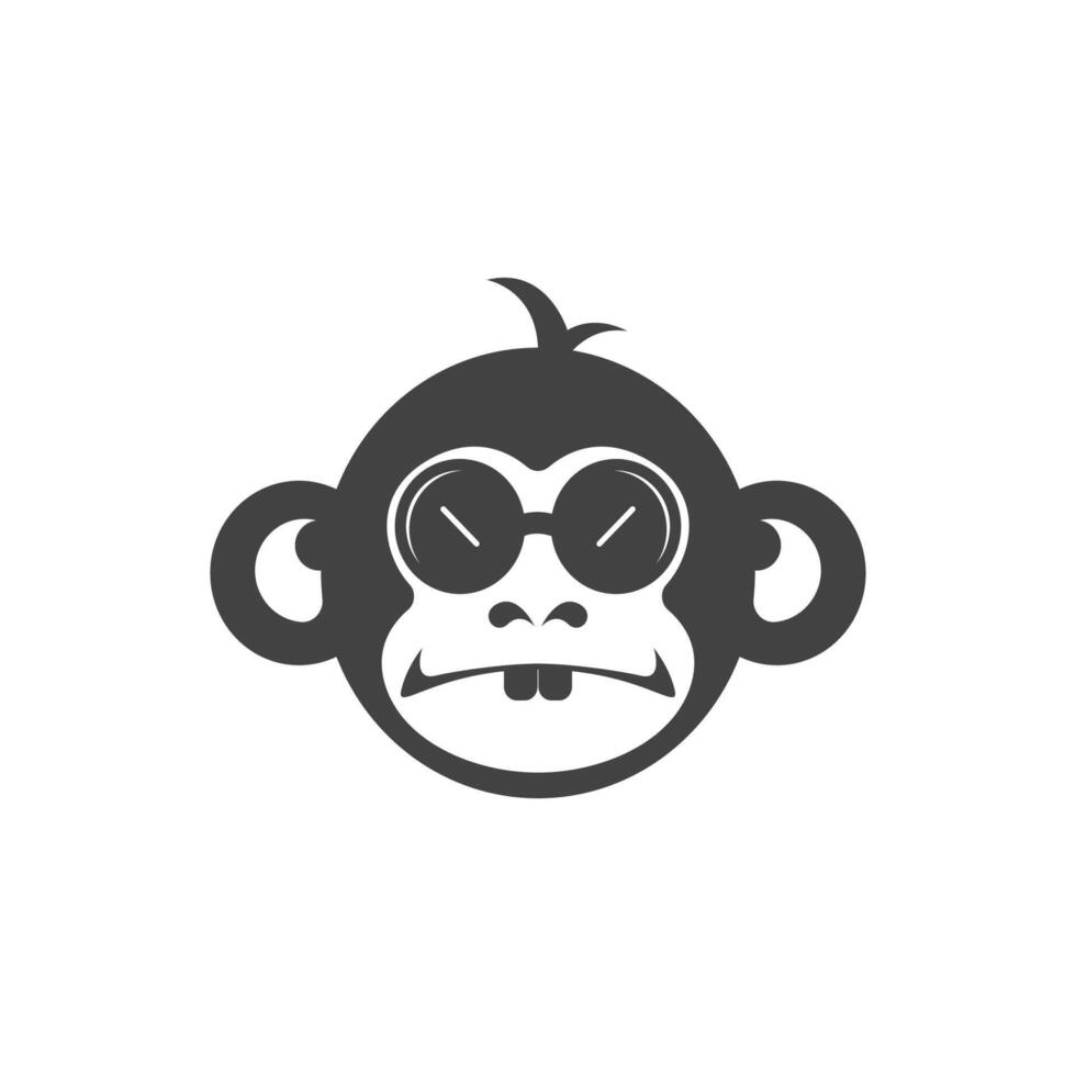 Monkey logo icon illustration vector flat design