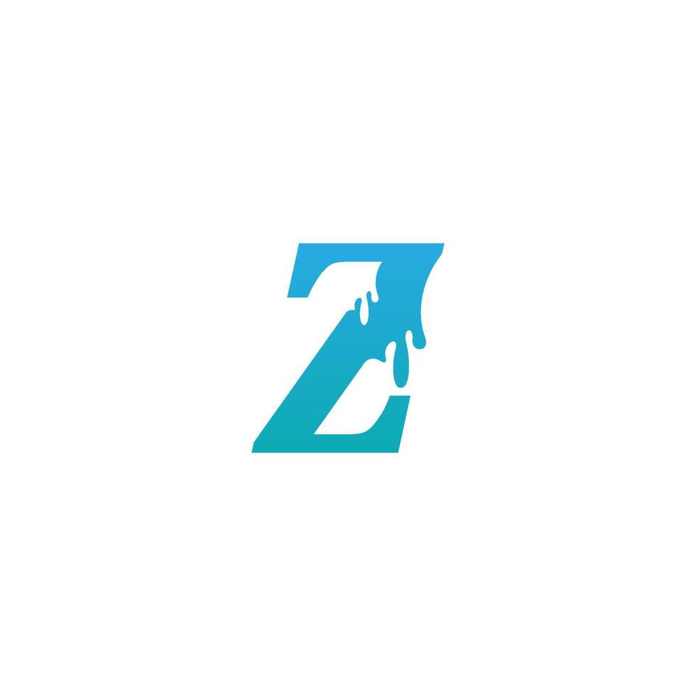 Melting Letter Z icon logo design template vector