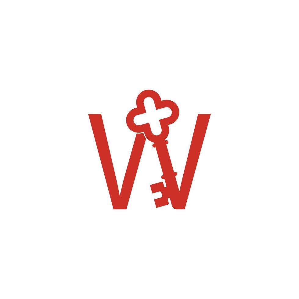 Letter W logo icon with key icon design symbol template vector