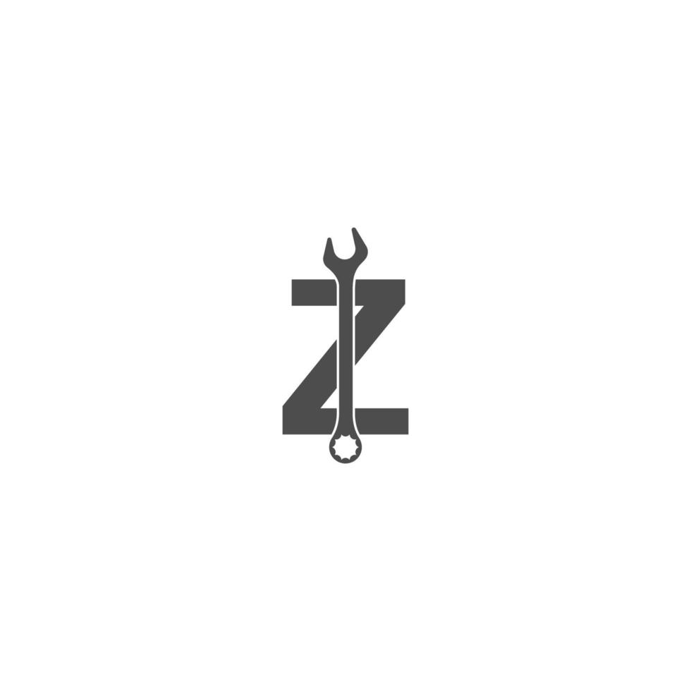 Letter Z logo icon with wrench design vector