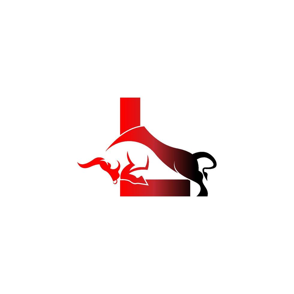 icono de logotipo de letra mixta con plantilla de símbolo de diseño de toro vector