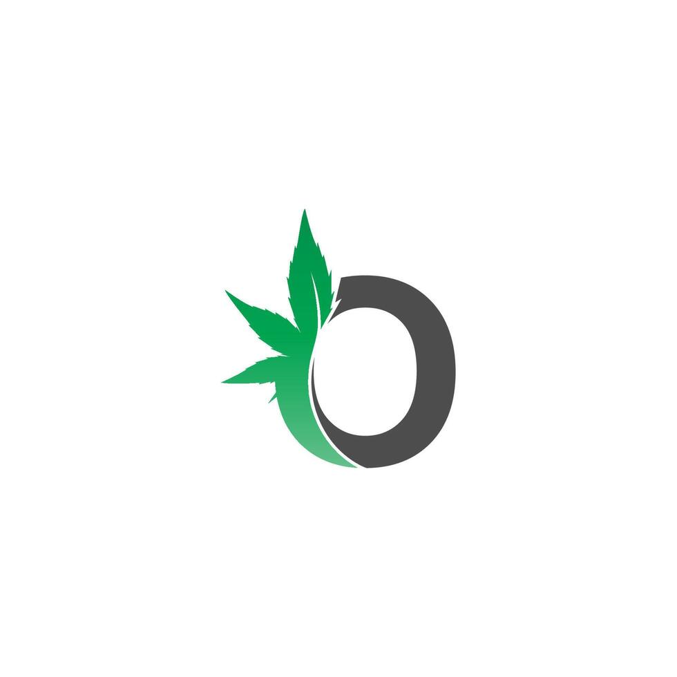 Letter O logo icon with cannabis leaf design vector