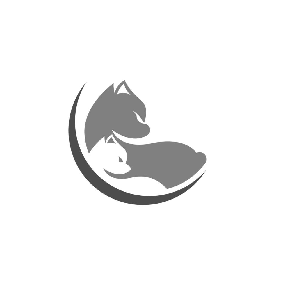 vector de ilustración de diseño de logotipo de icono de gato
