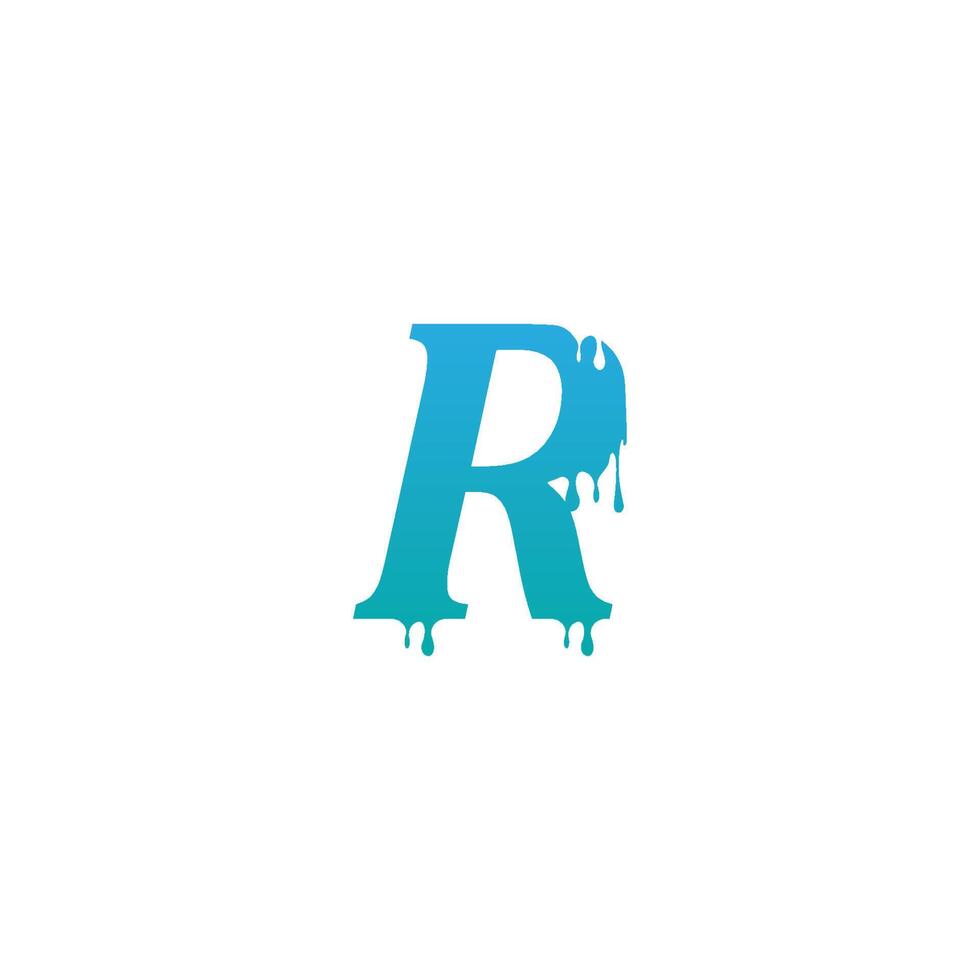 plantilla de diseño de logotipo de icono de letra r de fusión vector