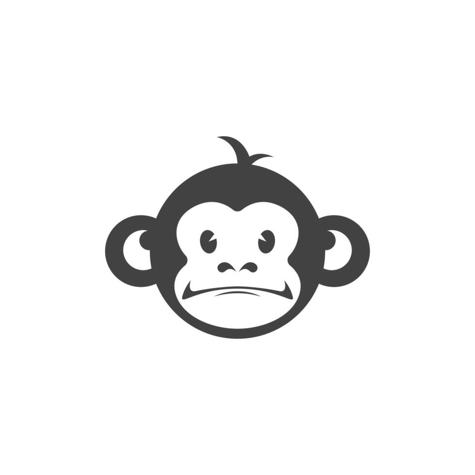 diseño plano del vector del ejemplo del icono del logotipo del mono