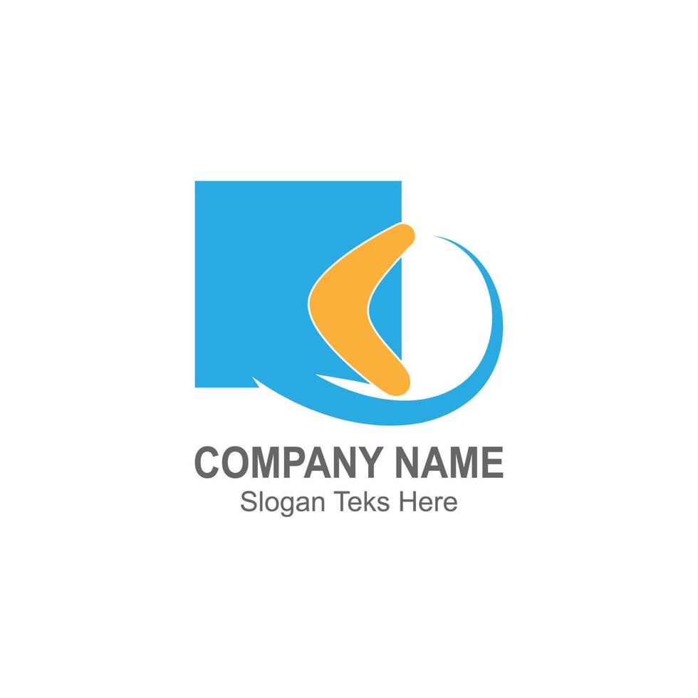 Boomerang logo icon illustration vector flat design template