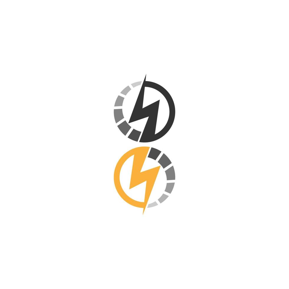 Power symbol lightning icon logo design vector