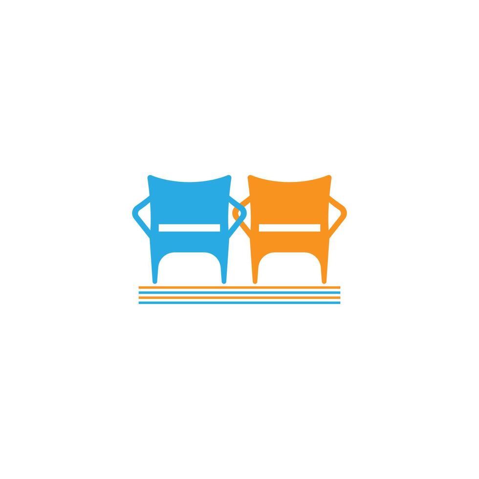 muebles logo icono vector diseño plano