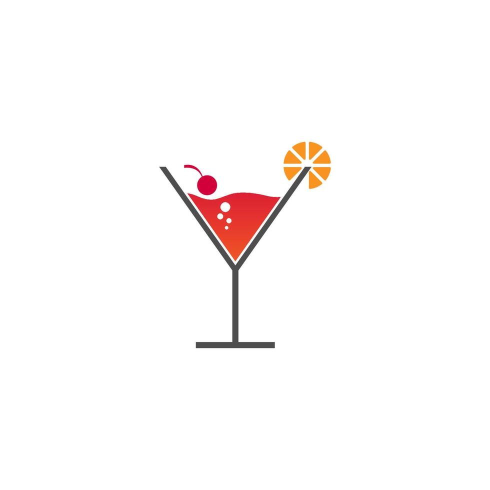 Cocktail drink icon logo design vector template