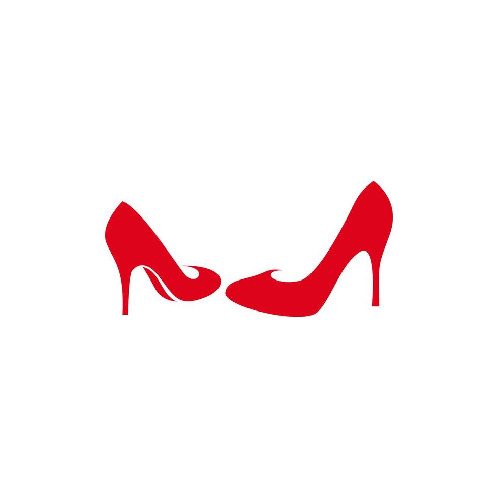 zapato de mujer, vector de diseño de icono de logotipo de tacón alto