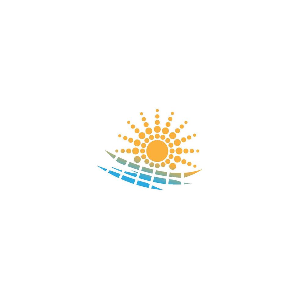 Solar power symbol lightning icon logo design vector