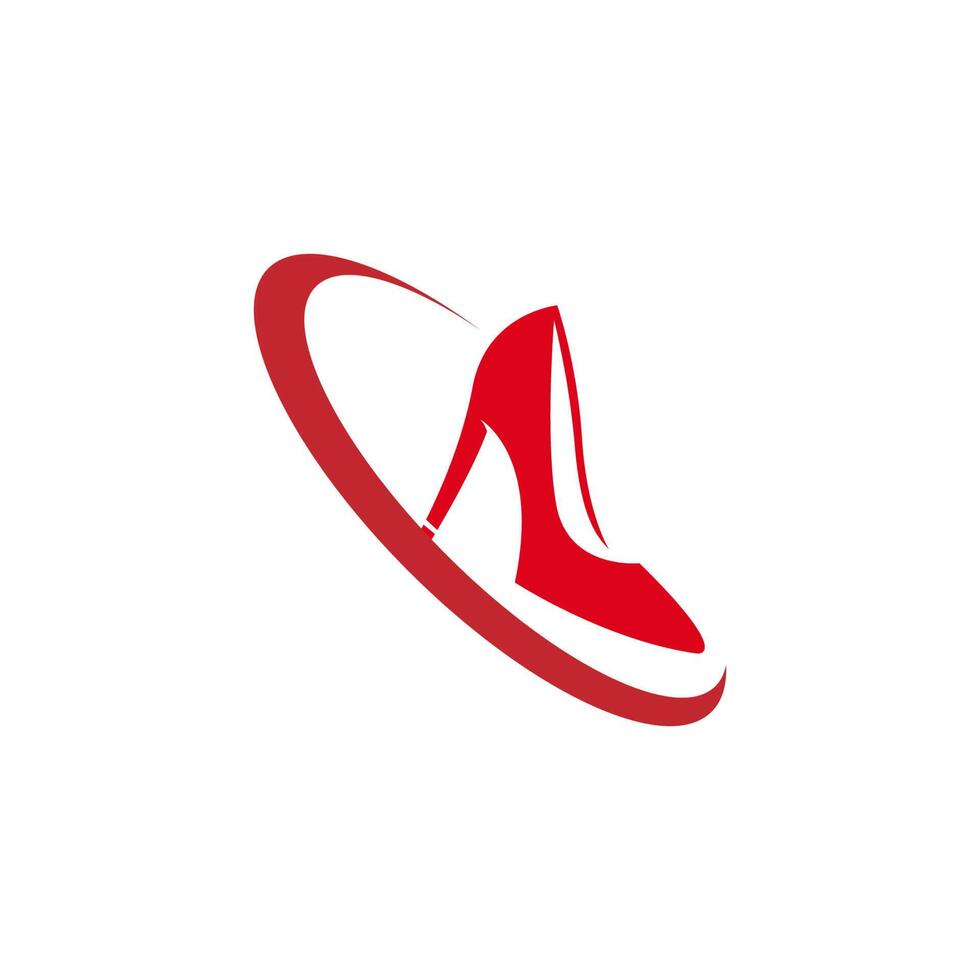 zapato de mujer, vector de diseño de icono de logotipo de tacón alto