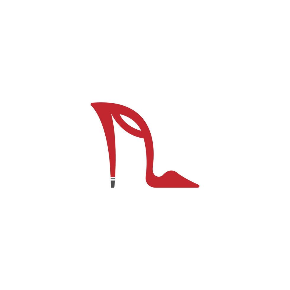 zapato de mujer, vector de diseño de icono de logotipo de tacón alto