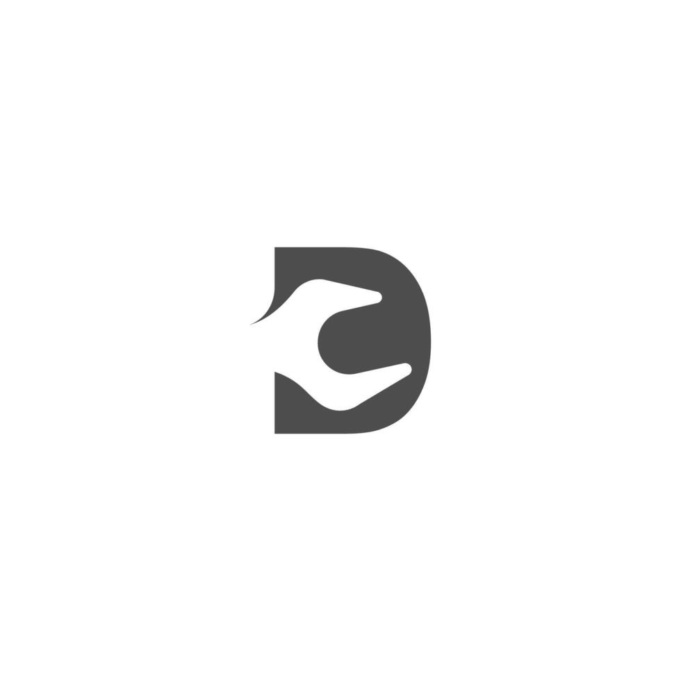 icono del logotipo de la letra d con vector de diseño de llave
