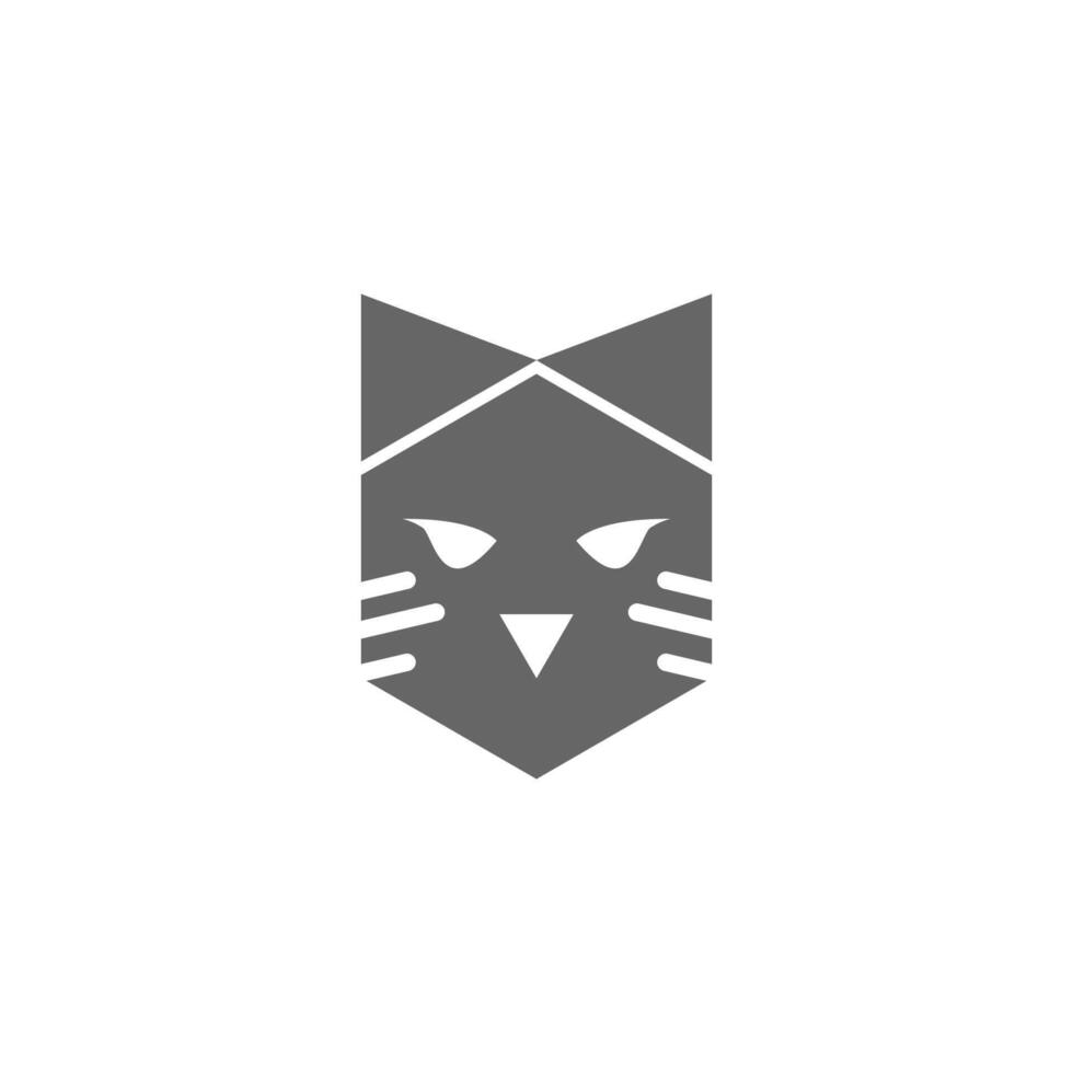 vector de ilustración de diseño de logotipo de icono de gato