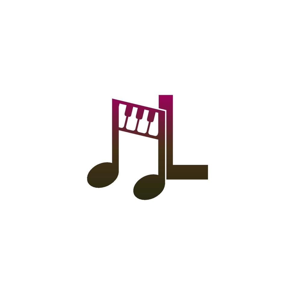 icono del logotipo de la letra l con plantilla de símbolo de diseño de nota musical vector
