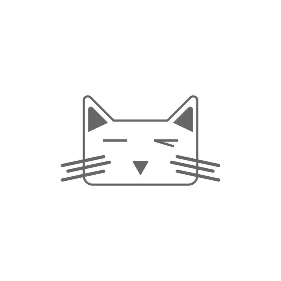 vector de ilustración de diseño de logotipo de icono de gato