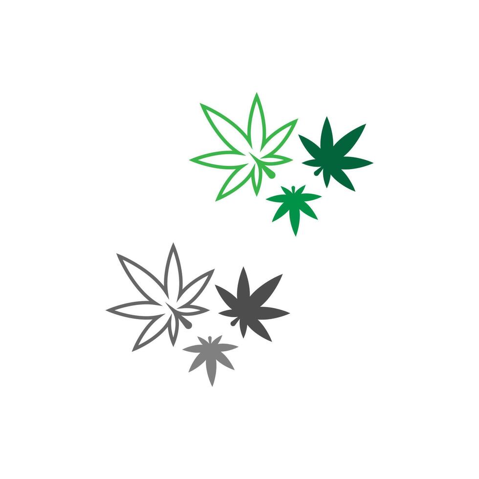 Cannabis leaf logo design vector template