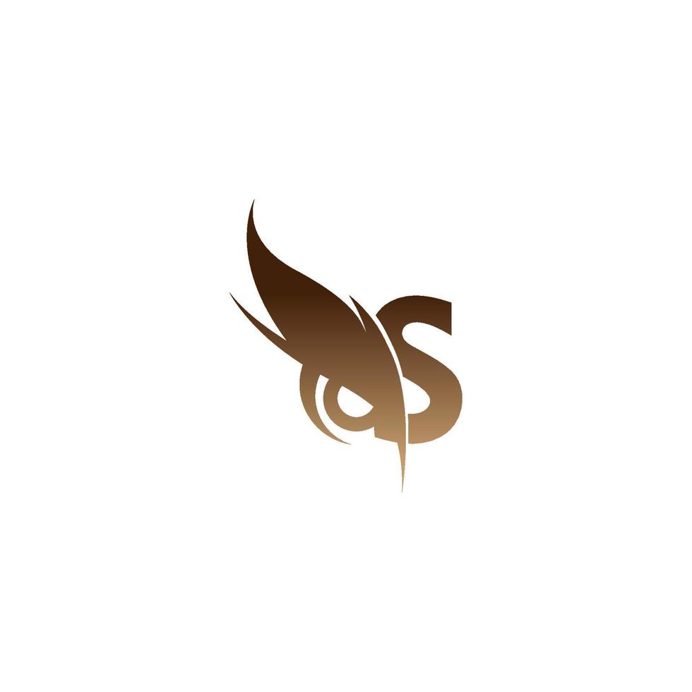icono del logotipo de la letra s combinado con el vector de diseño de iconos de ojos de búho