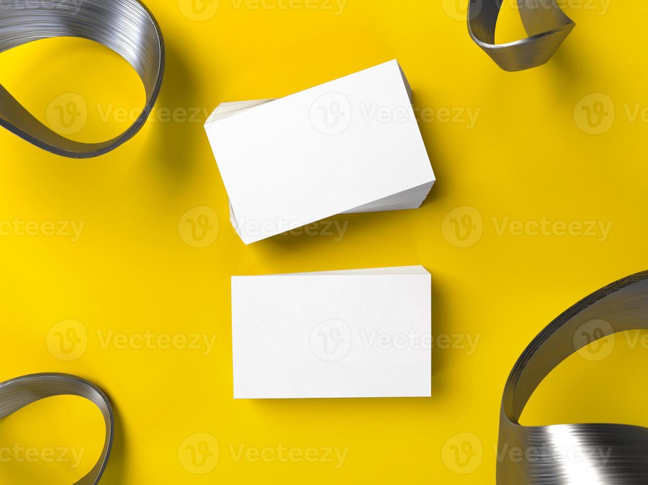 Double businesscard stack mockup photo