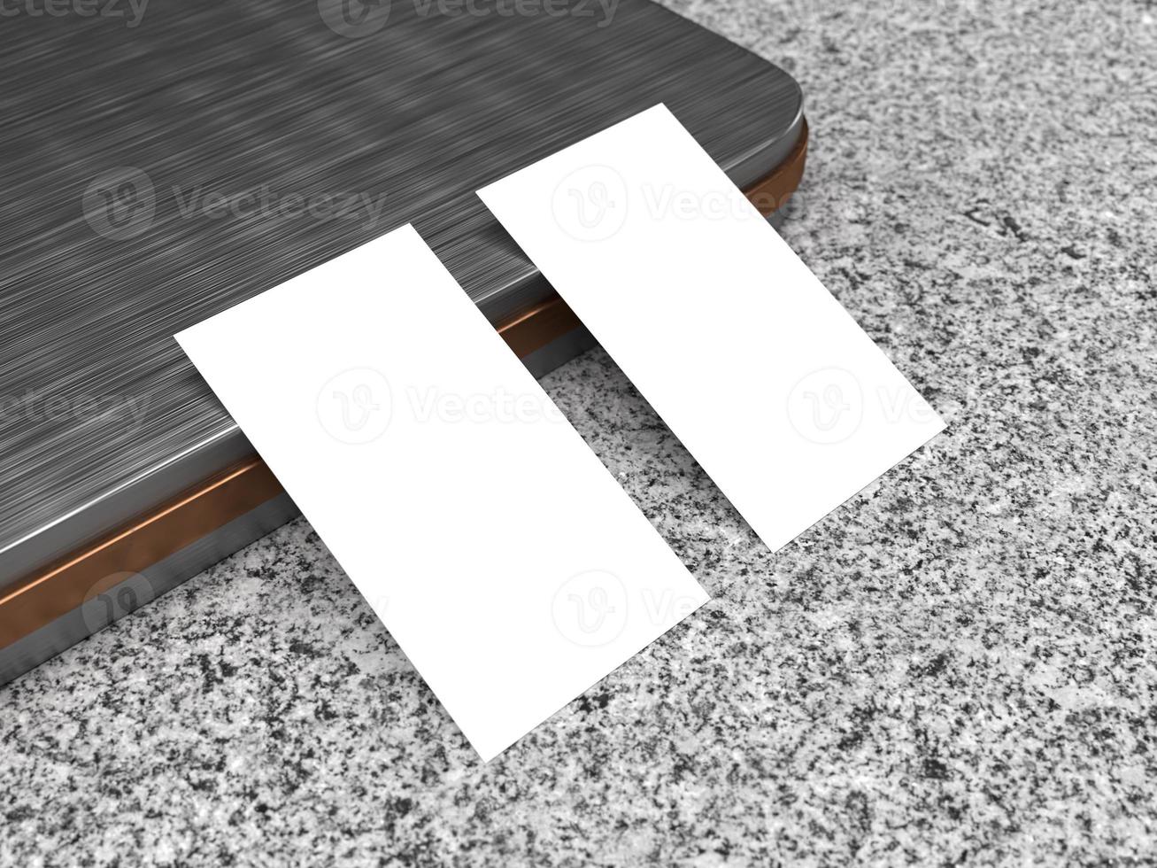 Double businesscard stack mockup photo