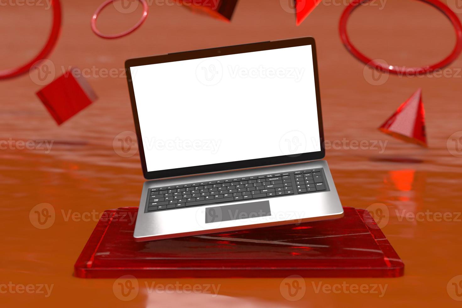 Macbook laptop screen mockup template photo