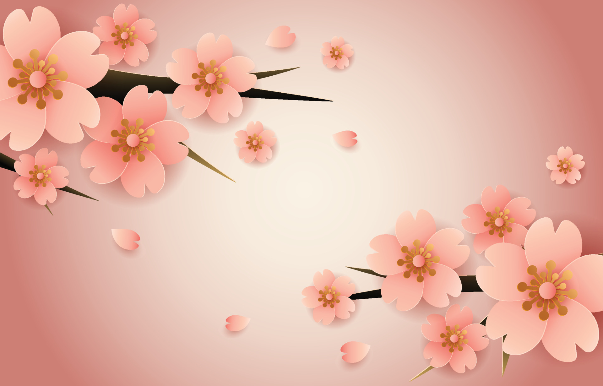 Cherry Blossom Paper Flower Background 6832227 Vector Art at Vecteezy
